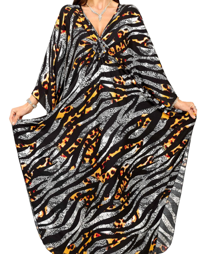 Women's Viscose Maxi Kaftan for Beach Cover-Up
