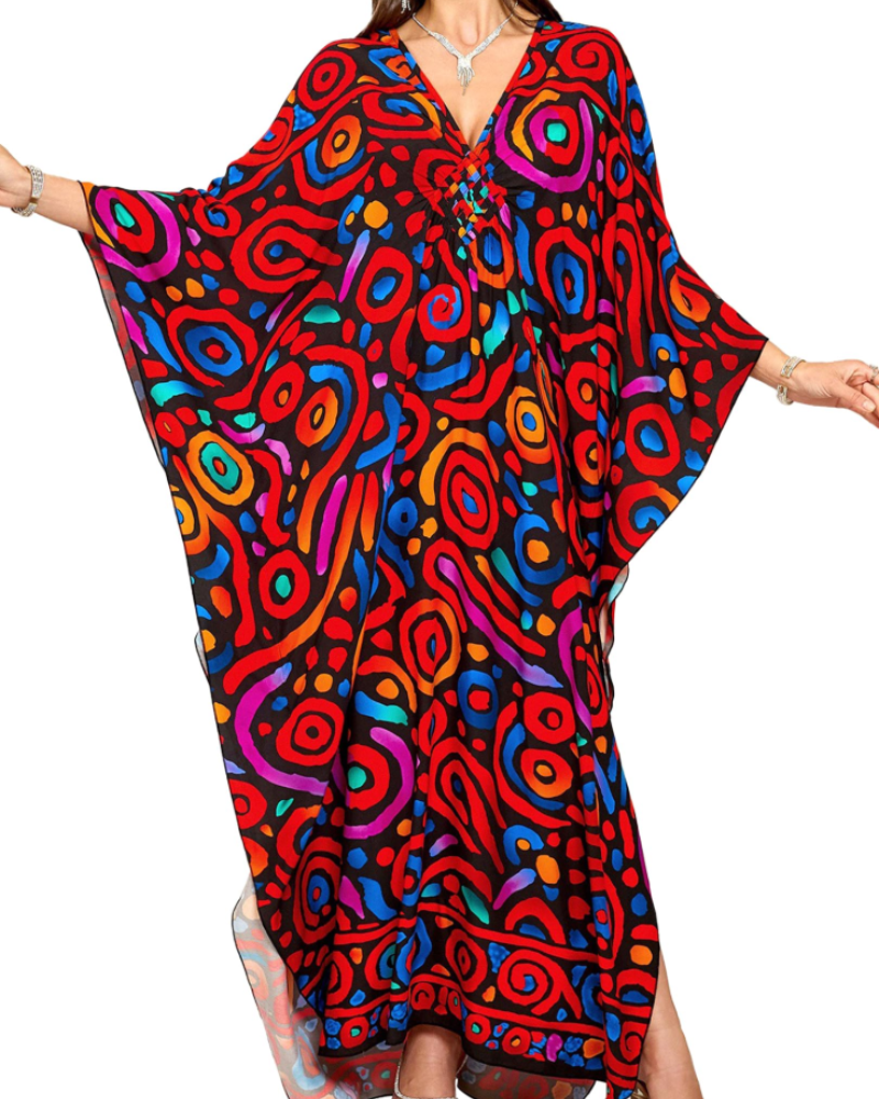 Women's Viscose Maxi Kaftan for Beach Cover-Up