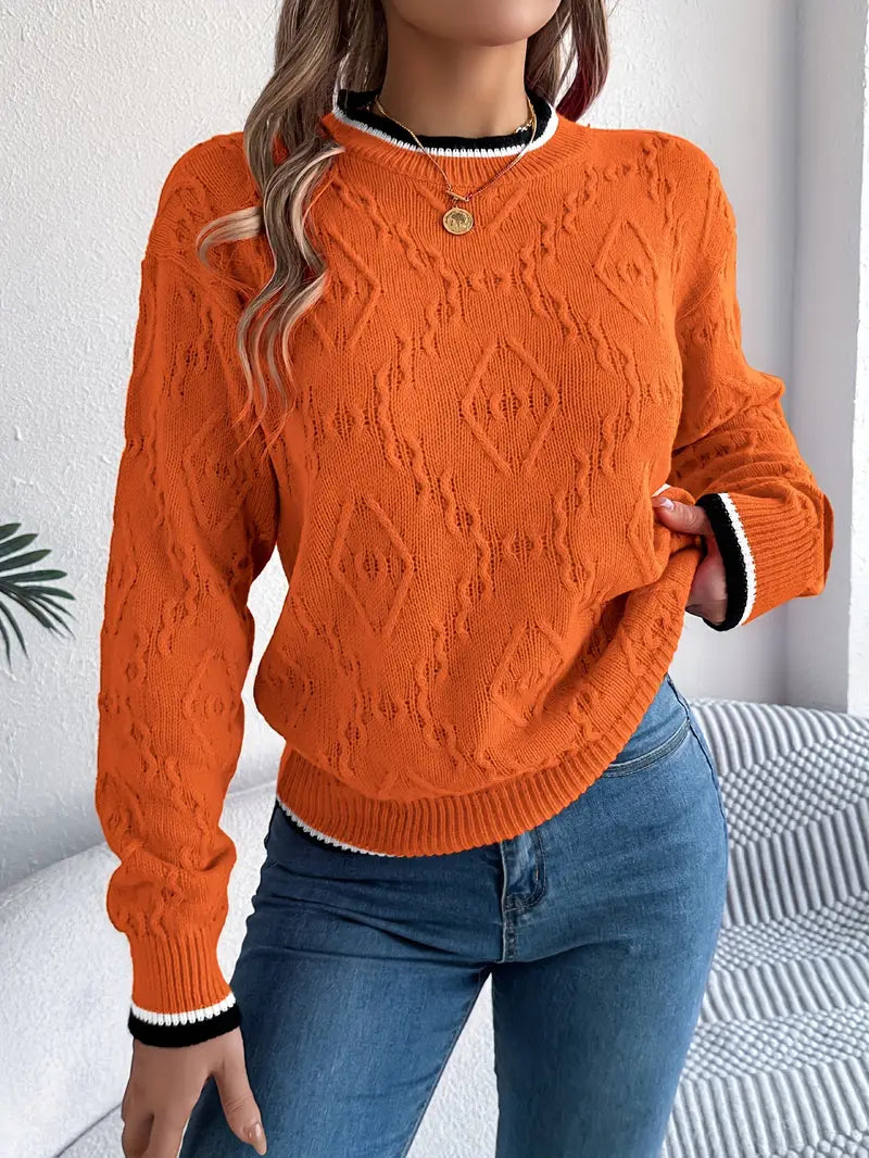 Women's Striped Knit Jumper for Smart Casual