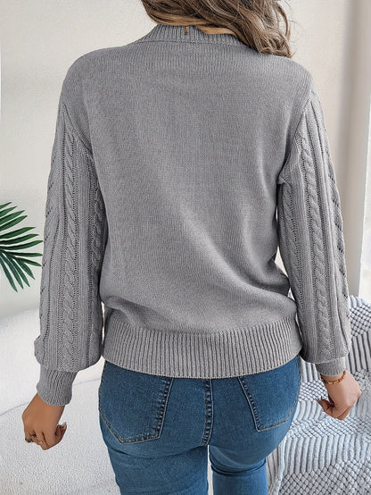 Women's Cable-Knit Textured Relaxed Sweater