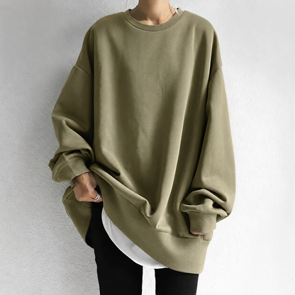 Women's Oversize Tunic Sweater with Extended Hem