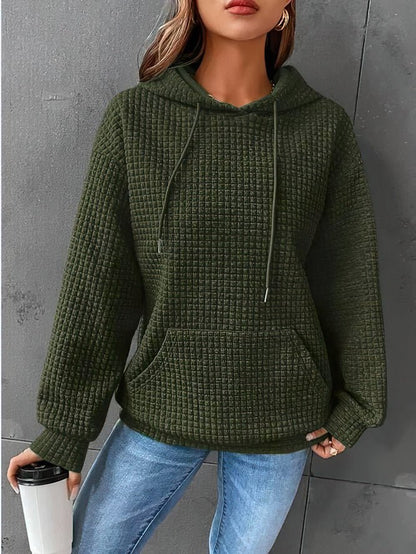 Women's Quilted Hoodie with Kangaroo Pocket