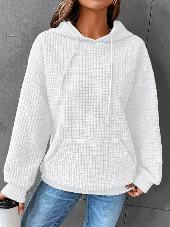 Women's Quilted Hoodie with Kangaroo Pocket
