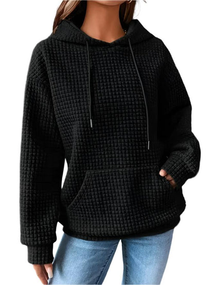 Women's Quilted Hoodie with Kangaroo Pocket