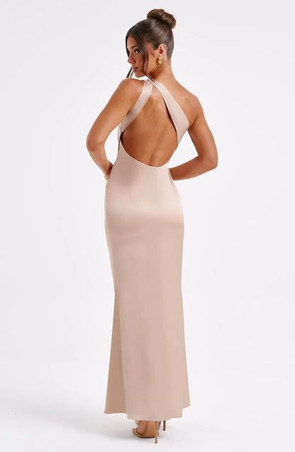 Women's Maxi Satin Dress for Evening Gala