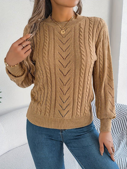 Women's Cable-Knit Textured Relaxed Sweater