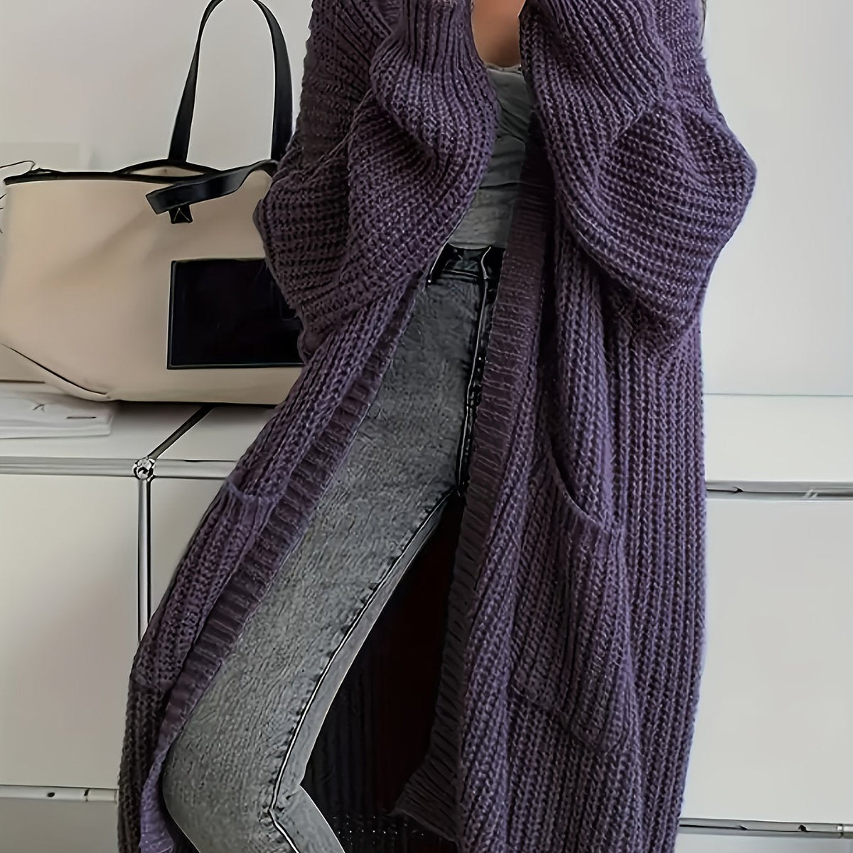 Women's Relaxed Cardigan with Buttons for Office