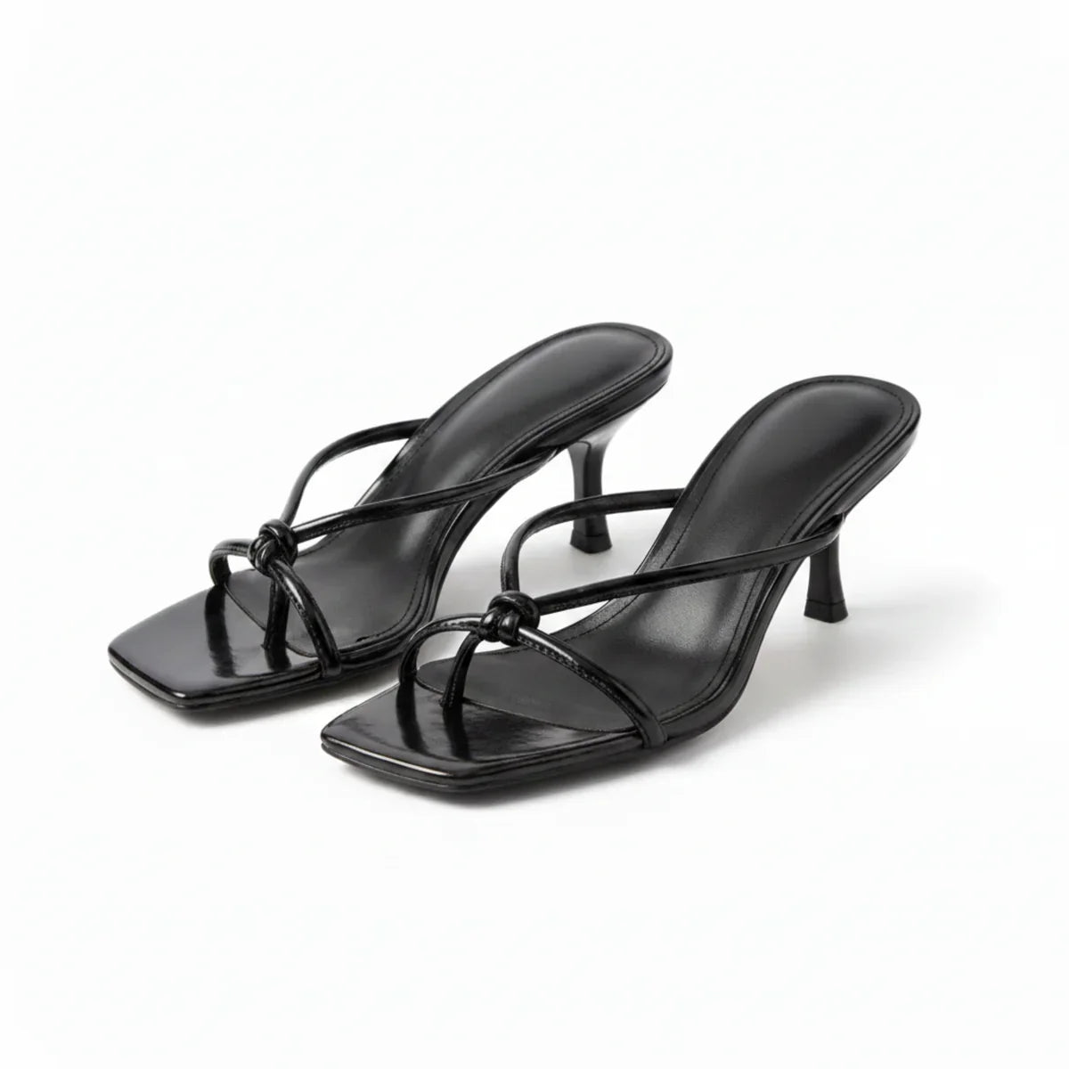 Women's Orthopedic Heeled Sandals with Knot Strap