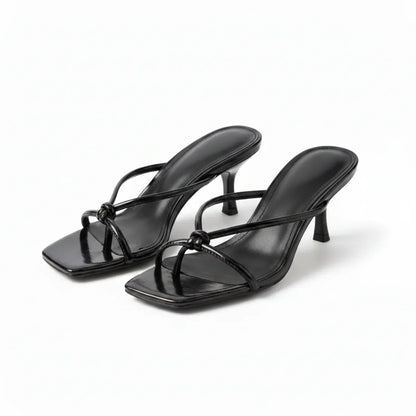 Women's Orthopedic Heeled Sandals with Knot Strap