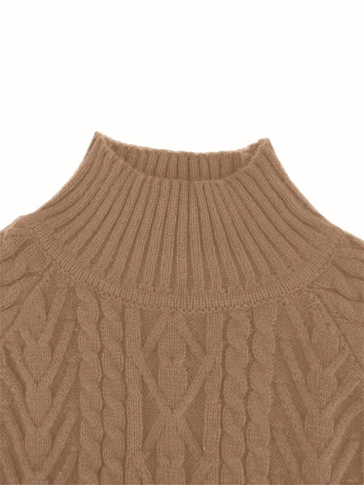 Women's Relaxed Cable-Texture Half-Collar Jumper