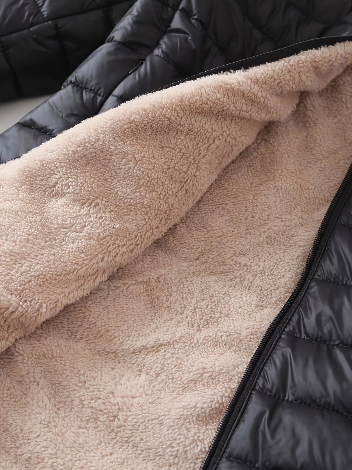 Women's Quilted Longline Coat with Full Zip