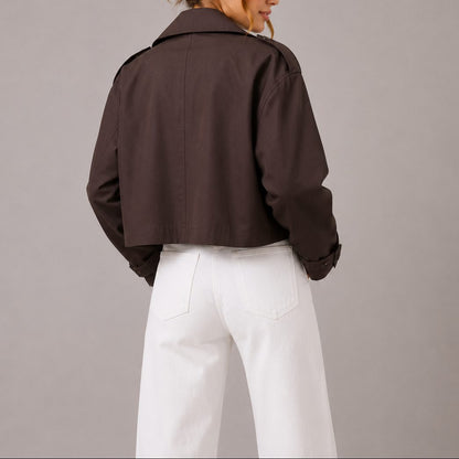 Women's Cropped Trench Jacket for Layering
