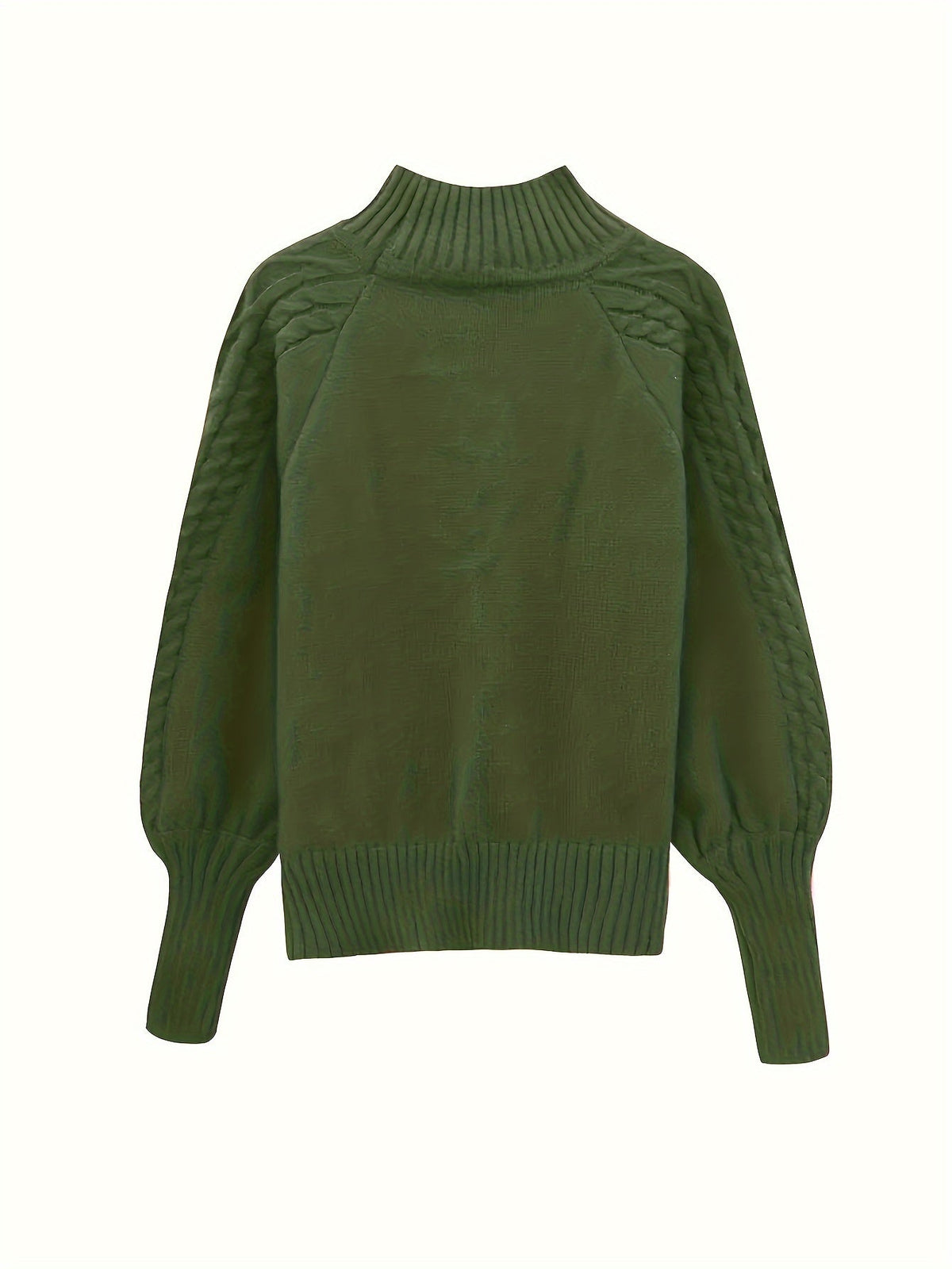 Women's Relaxed Cable-Texture Half-Collar Jumper