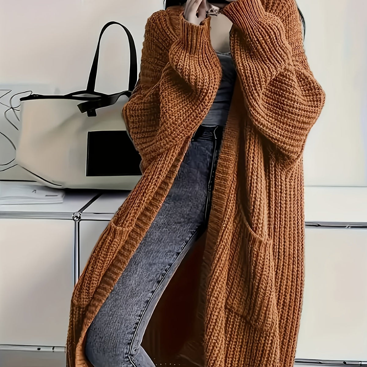 Women's Relaxed Cardigan with Buttons for Office