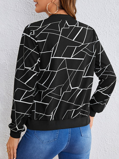Women's Geometric Print Jacket for Casual Outings