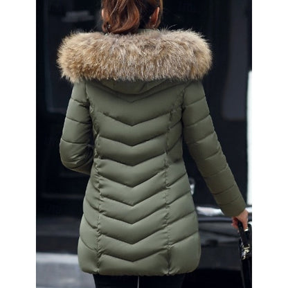 Women's Hooded Quilted Winter Parka Coat