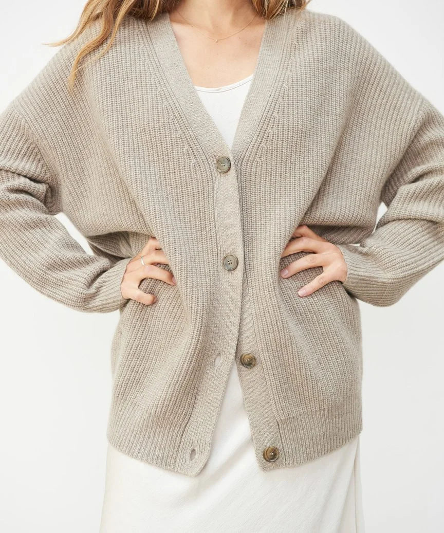 Women's Ribbed Knit Cardigan for Lounging