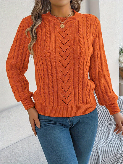 Women's Cable-Knit Textured Relaxed Sweater