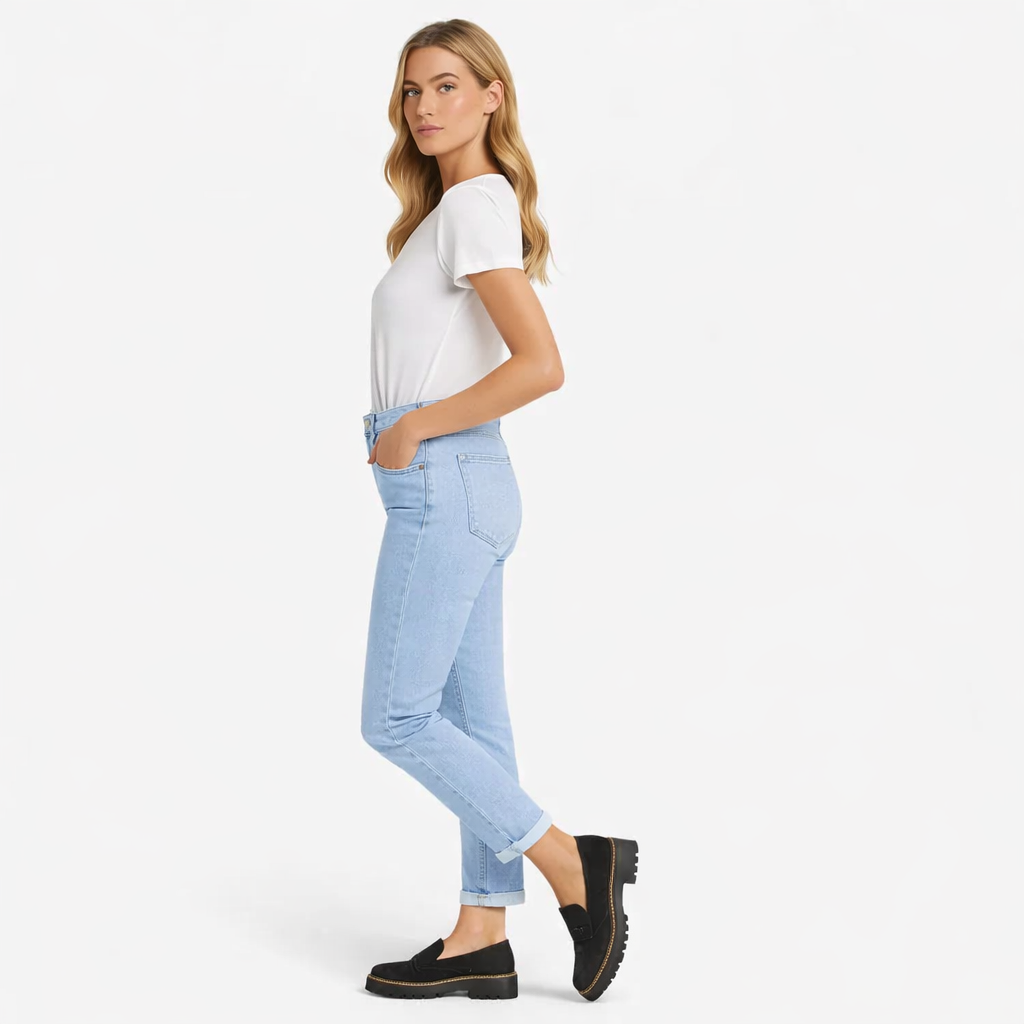 Women's Suede-Look Loafers with Low Block Heel