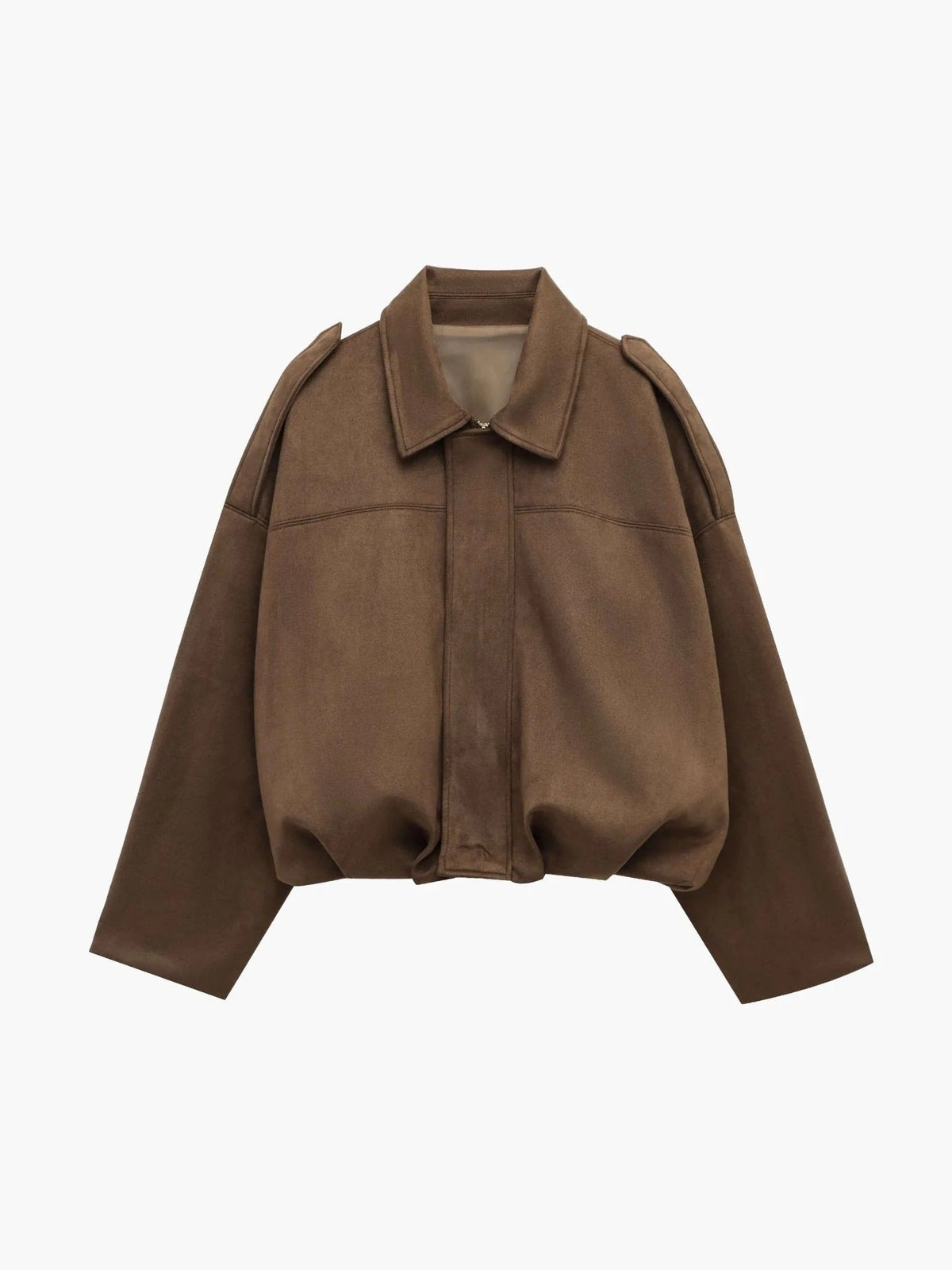 Women's Faux Suede Bomber Jacket for Fall