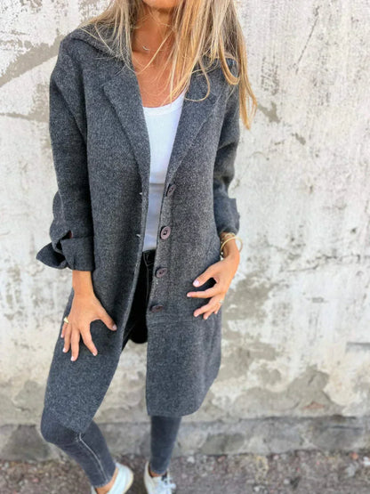 Women's Elegant Blazer with Deep Functional Pockets
