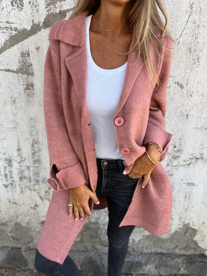 Women's Elegant Blazer with Deep Functional Pockets
