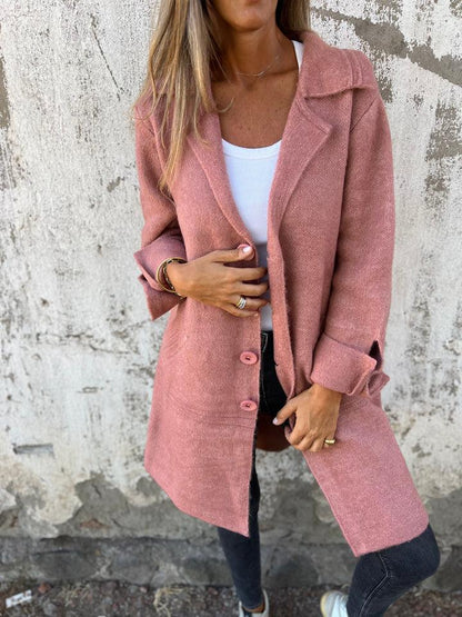 Women's Elegant Blazer with Deep Functional Pockets
