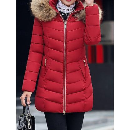 Women's Hooded Quilted Winter Parka Coat