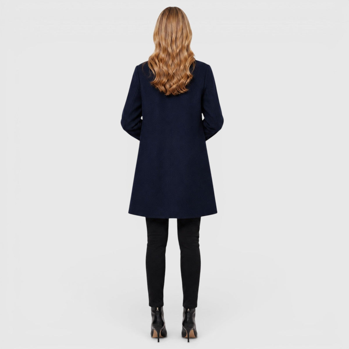 Women's Longline Wool Coat for Smart-Casual