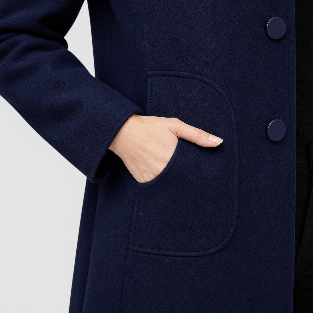 Women's Longline Wool Coat for Smart-Casual