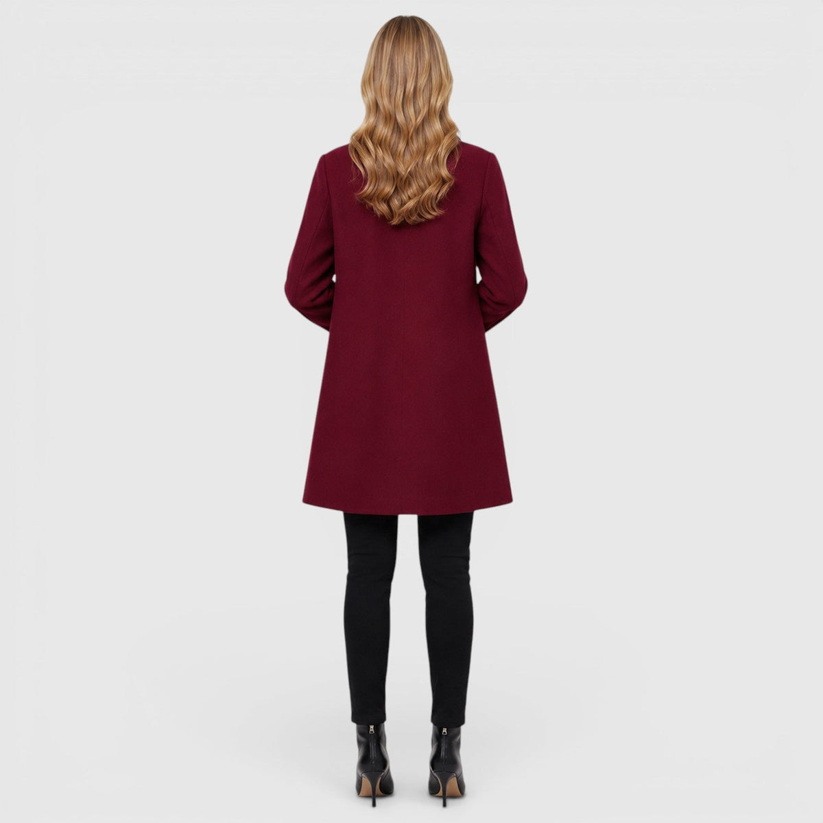 Women's Longline Wool Coat for Smart-Casual