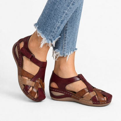 Women's Leather Orthopedic Wedge Sandals for Daily