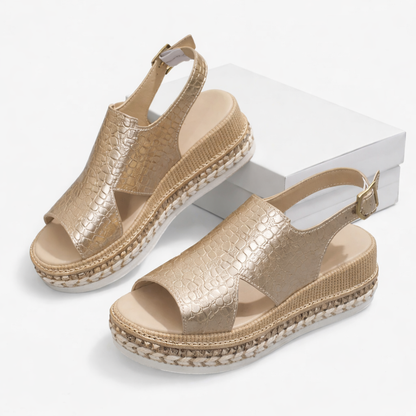 Women's Metallic Wedge Sandals for Travel