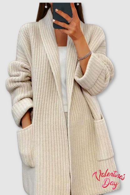 Women's Draped Knit Cardigan for Fall Layering