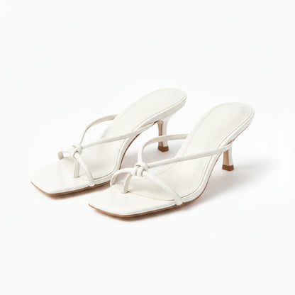 Women's Orthopedic Heeled Sandals with Knot Strap