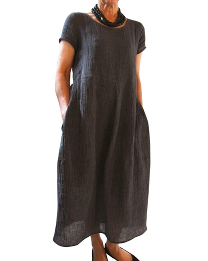 Women's Casual Maxi Dress with Side Pockets