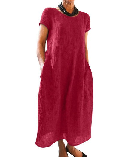 Women's Casual Maxi Dress with Side Pockets