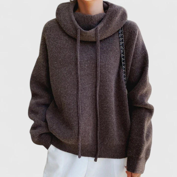 Women's Knit Sweater Hoodie for Casual Wear