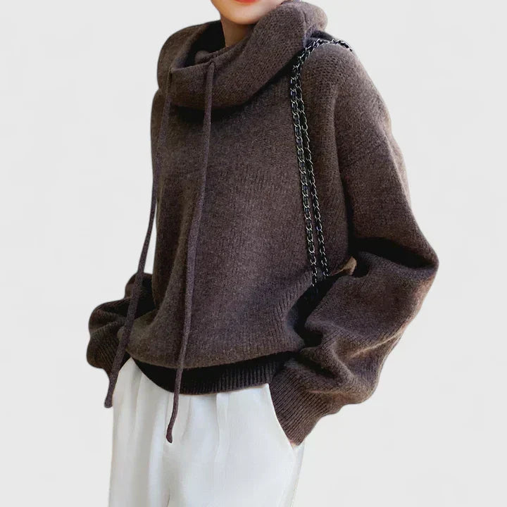 Women's Knit Sweater Hoodie for Casual Wear