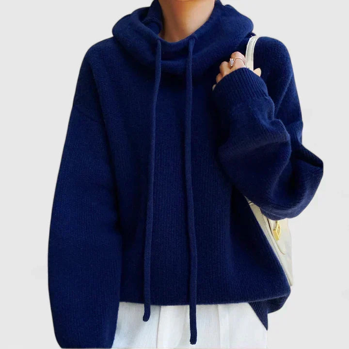 Women's Knit Sweater Hoodie for Casual Wear