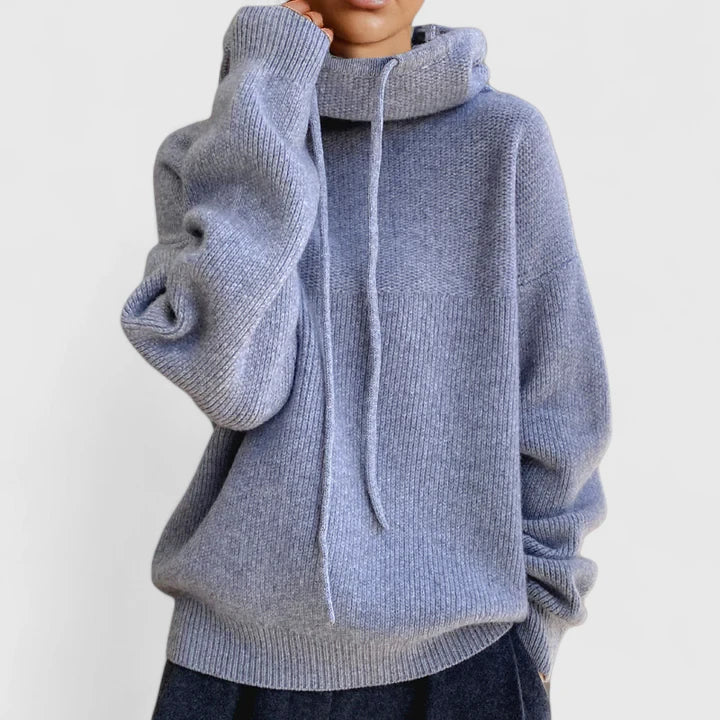 Women's Knit Sweater Hoodie for Casual Wear