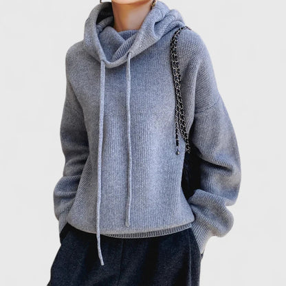 Women's Knit Sweater Hoodie for Casual Wear