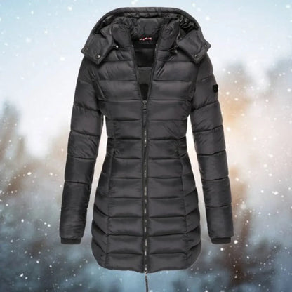 Women's Long Quilted Puffer Jacket for Winter