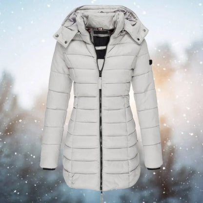 Women's Long Quilted Puffer Jacket for Winter