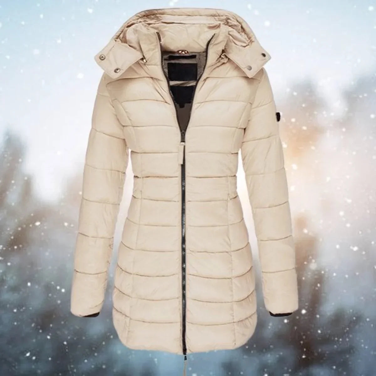 Women's Long Quilted Puffer Jacket for Winter