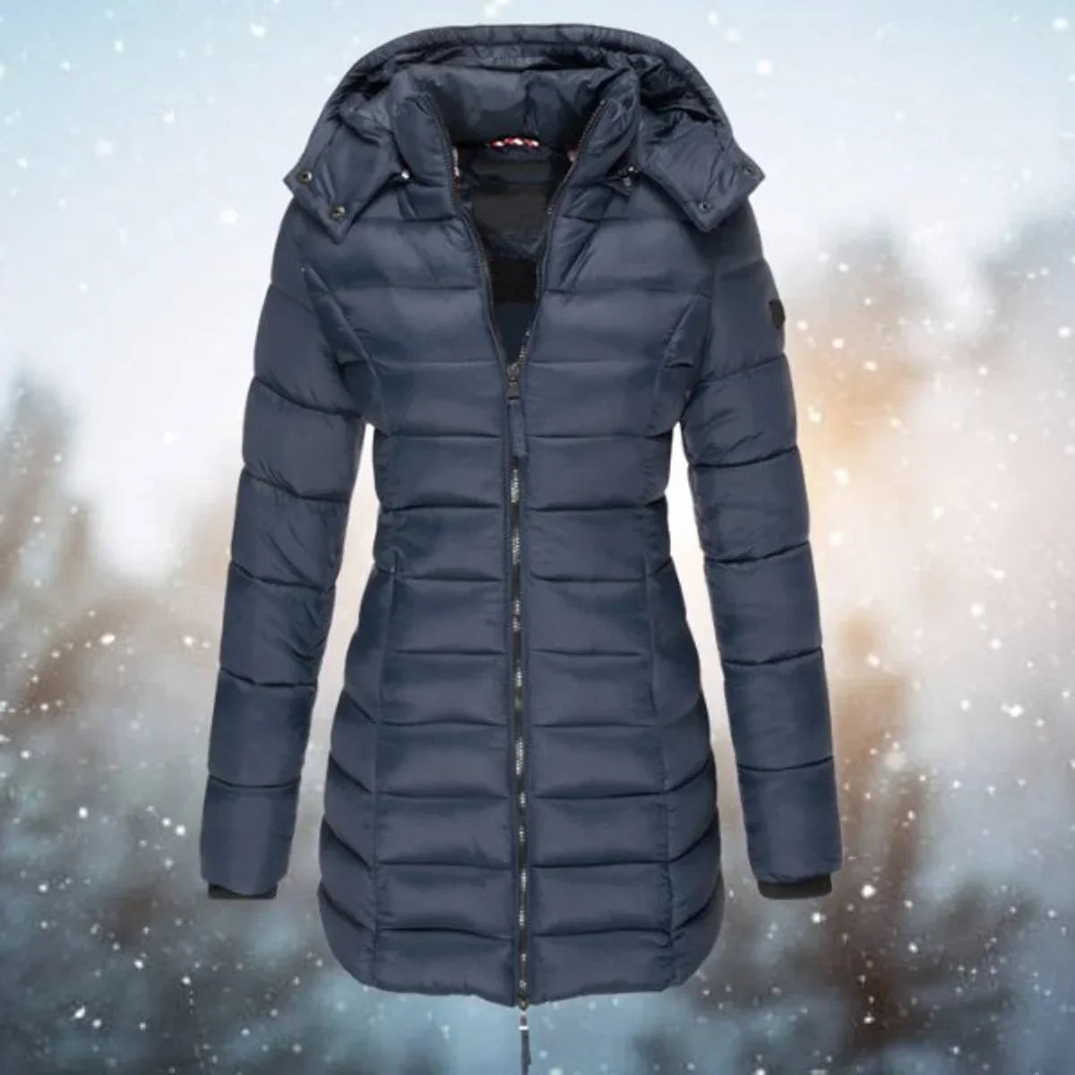Women's Long Quilted Puffer Jacket for Winter