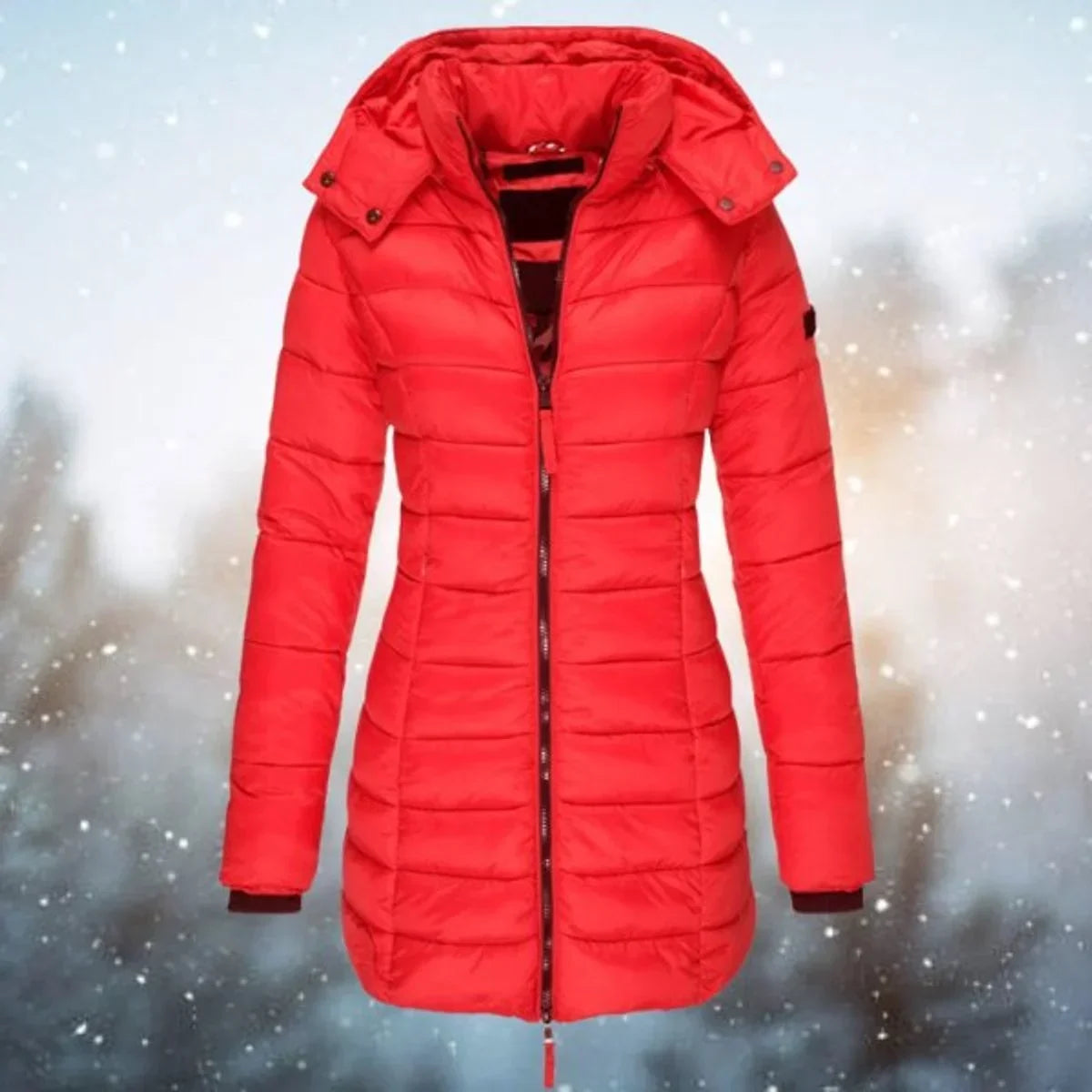Women's Long Quilted Puffer Jacket for Winter