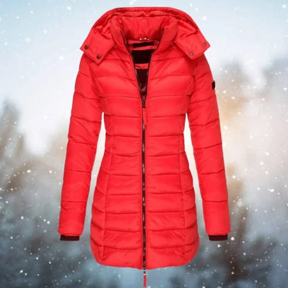 Women's Long Quilted Puffer Jacket for Winter