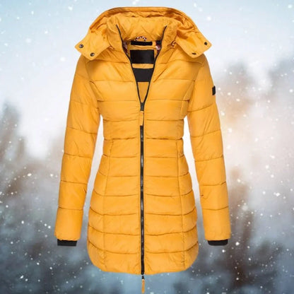 Women's Long Quilted Puffer Jacket for Winter