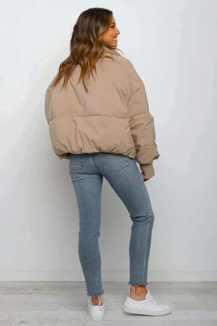 Women's Cropped Puffer Jacket for Cold Weather